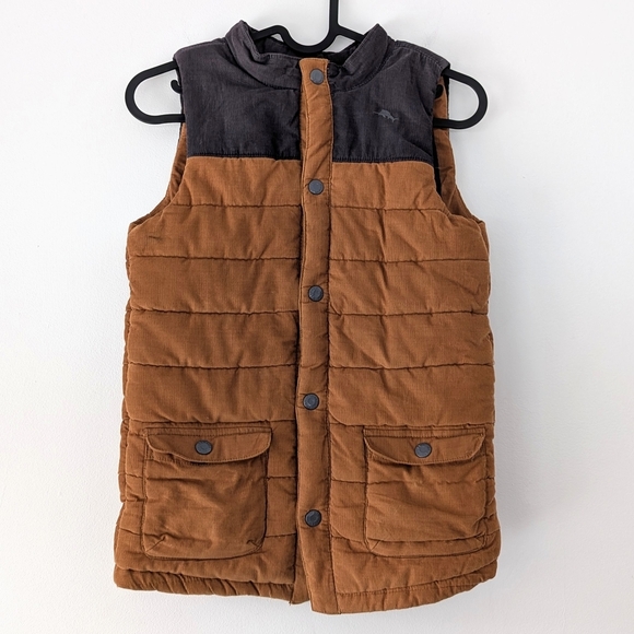 Tommy Bahama Other - Tommy Bahama Kids Tan / Black Corduroy Puffer Vest ~ Size L 10-12
